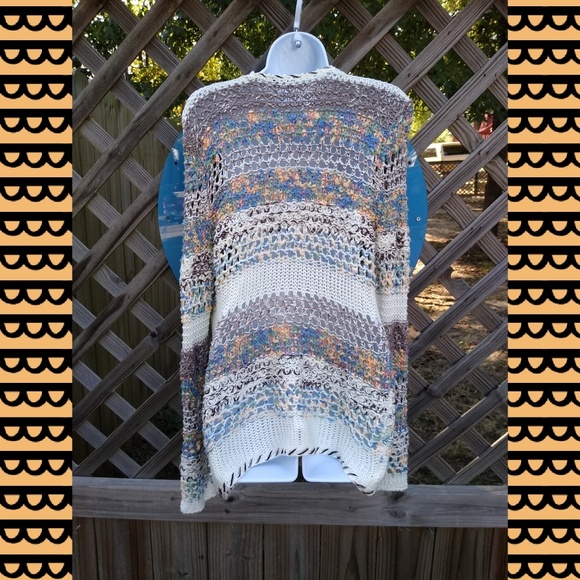 VILA MILANO by SIONI tie front crochet cardigan - Picture 2 of 4